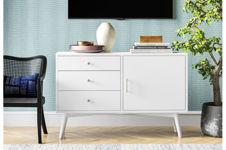 White glam deals tv stand